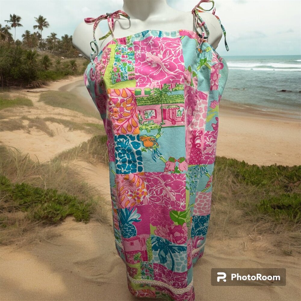 Lilly Pulitzer Patchwork Mini Dress - Pink and Blue